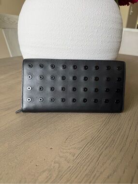 Women’s Alexander Wang Black Grommet Large Leather Wallet